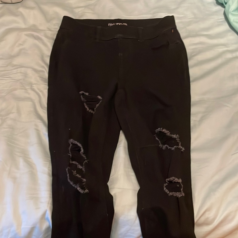 Ripped black high rise jeans